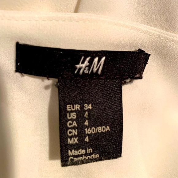 H&M cream / ivory long sleeve blouse, size 4 - Picture 3 of 4